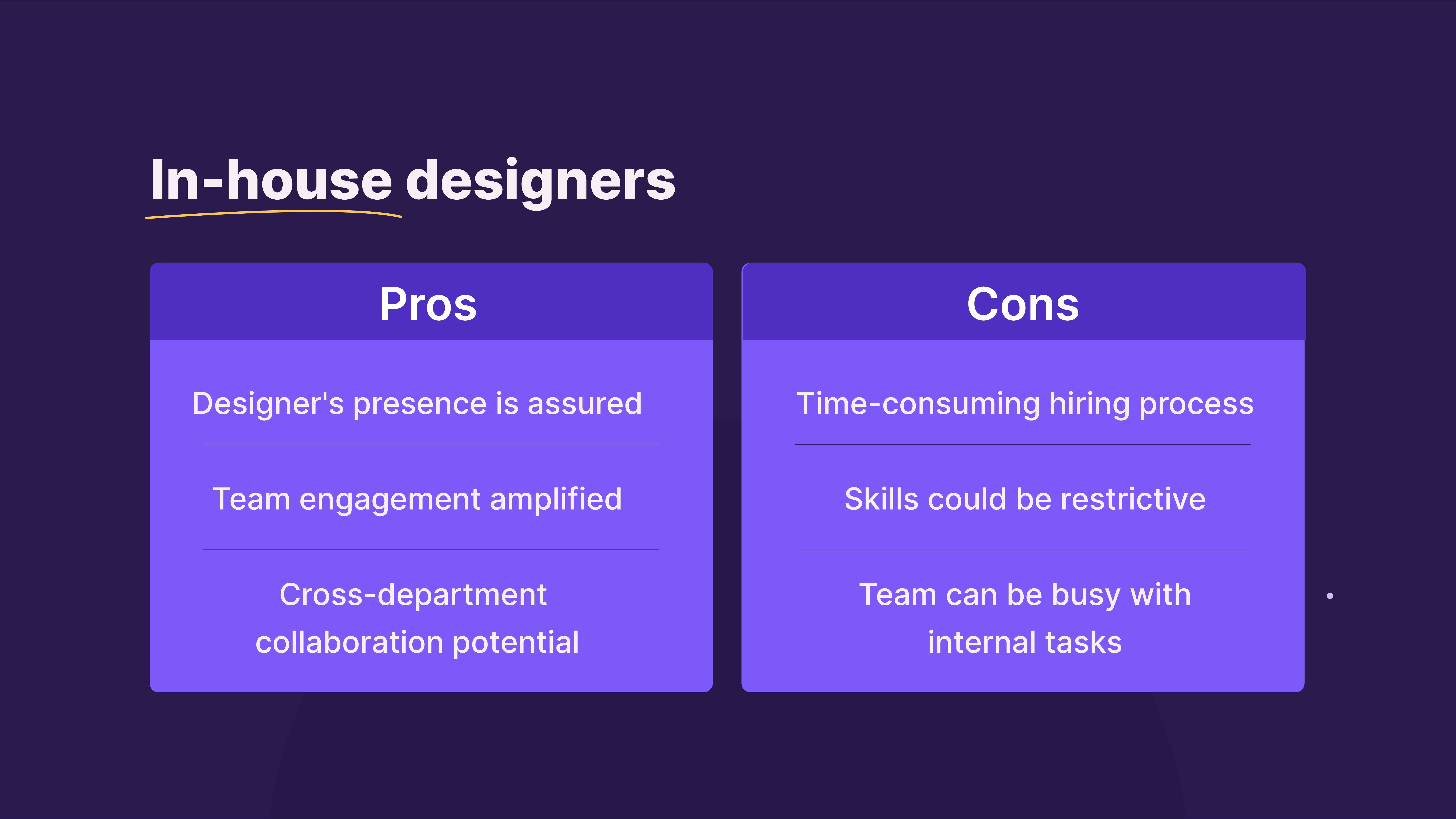Pros and Cons of In-house Designers