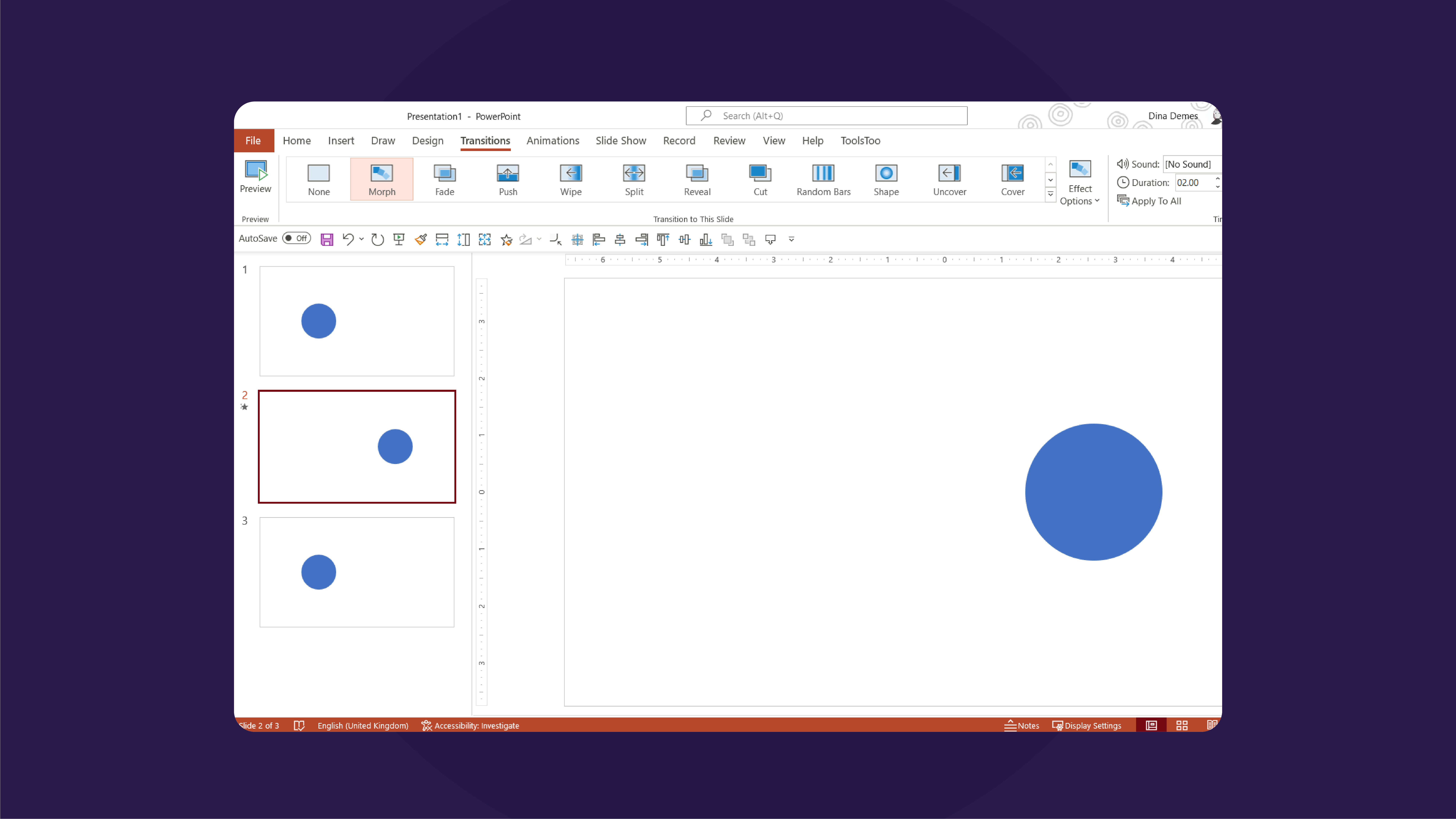 Adding Transitions to Shapes