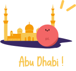 Illustration of Abu Dhabi mosque on map 