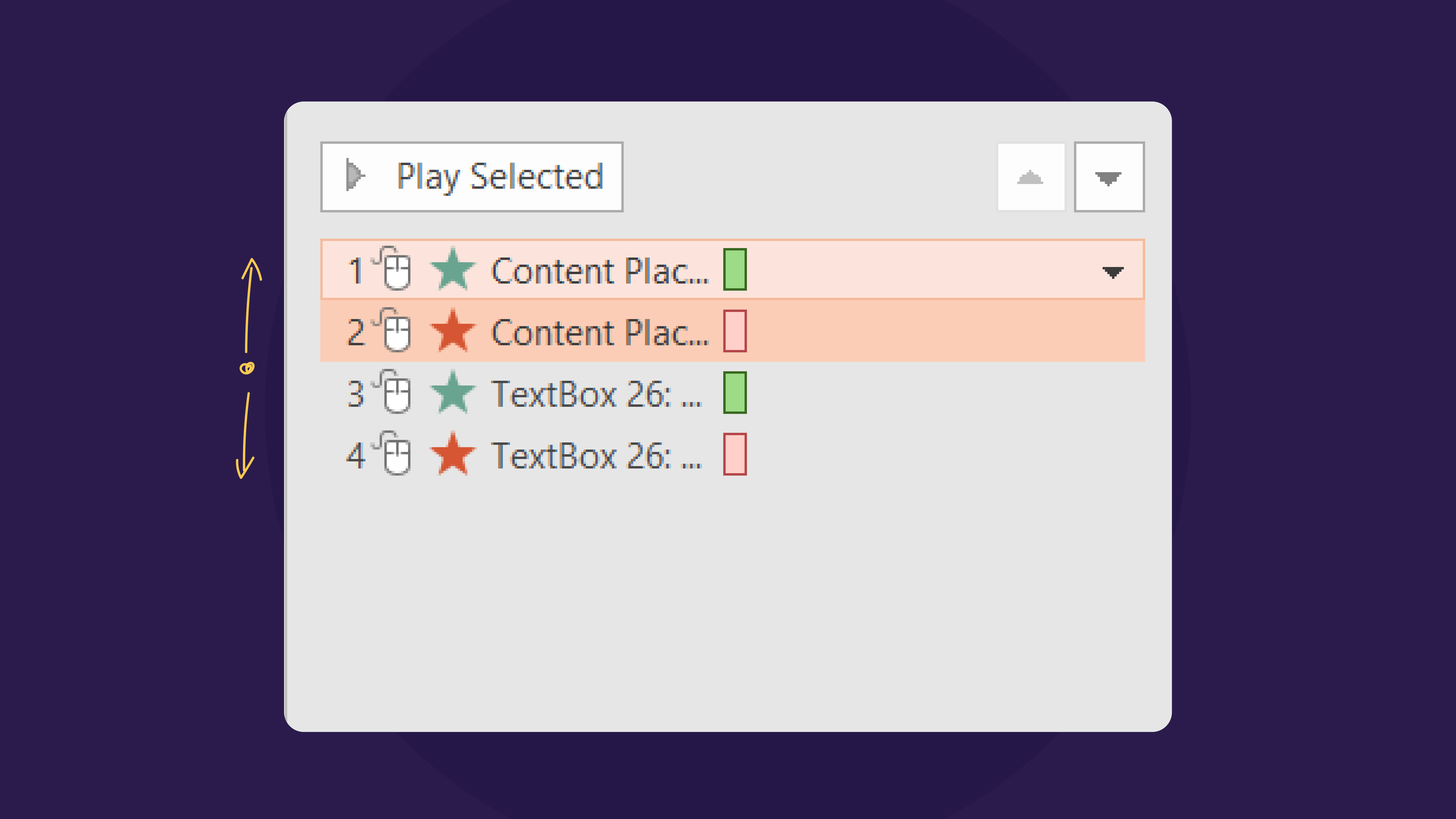 Reordering animations in the Animation Pane
