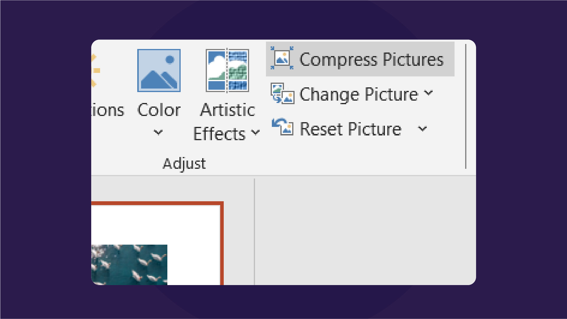 Compressing images in PowerPoint